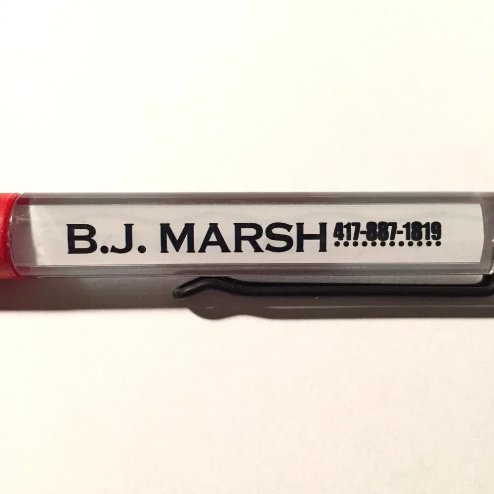 BJ Marsh Travel Agency Floaty Pen Tourism Advertising Promo Red Bus Moves
